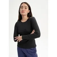 MELA MELA Ripp Longsleeve Style MEHAR aus 100% Bio-Baumwolle, Schwarz, – Produktbild 1 von 1
