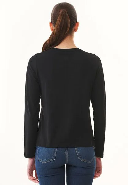 ORGANICATION ORGANICATION Langarmshirt aus Bio-Baumwolle, Black, – Produktbild 4 von 4