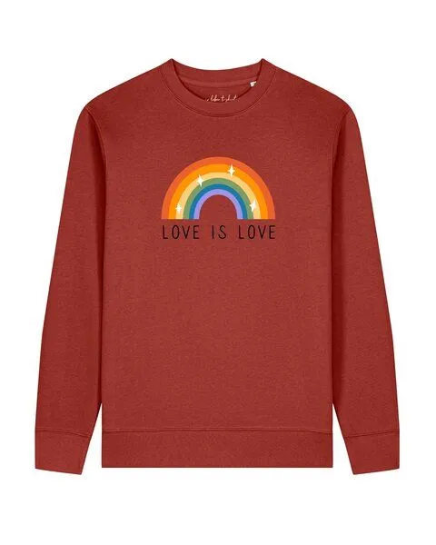 watapparel watapparel Sweatshirt Unisex Love is Love, Earthy red, – Produktbild 1 von 2