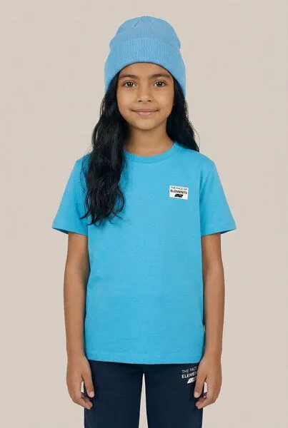 THE FACE OF ELEMENTS THE FACE OF ELEMENTS Color Rush - Relaxed Fit Kids T-Shirt aus 100% Bio-Baumwolle, Sky blue (blau), – Produktbild 1 von 4