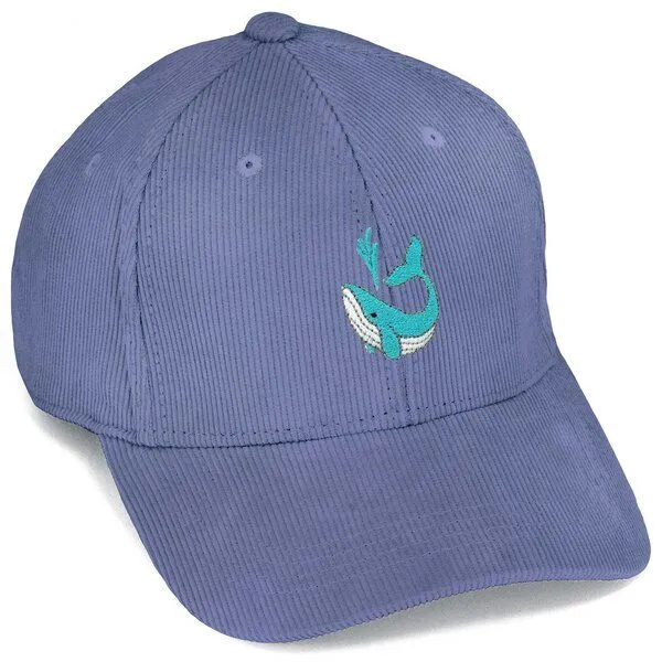 LIGARTI Bestickte Cord Cap – Walter der Wal – LIGARTI Tiermanufaktur, Taubenblau, – Produktbild 1 von 4