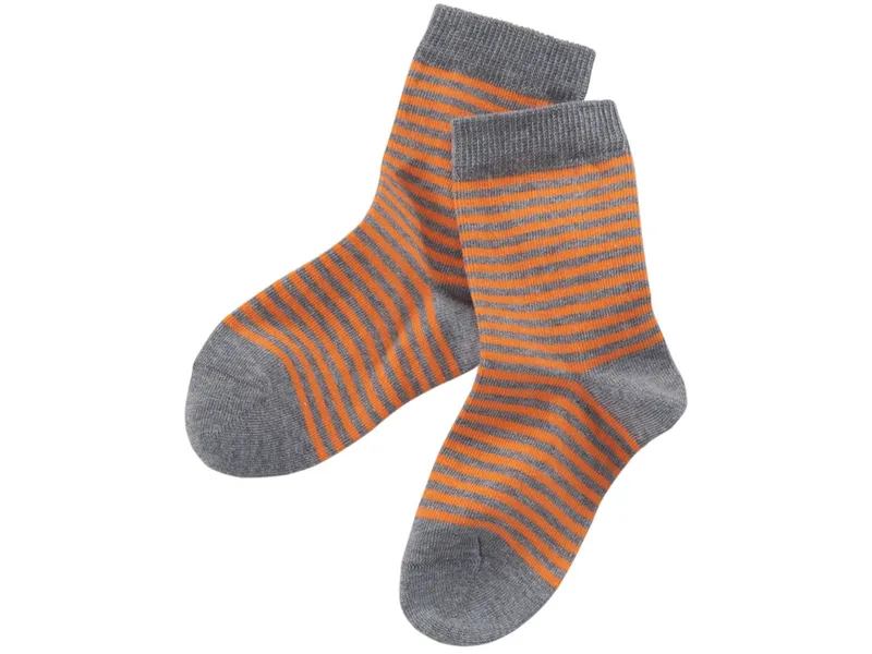 grödo Ringelsocken mandarine-grau Gr. 1-2, Grau, mehrfarbig, – Produktbild 1 von 1