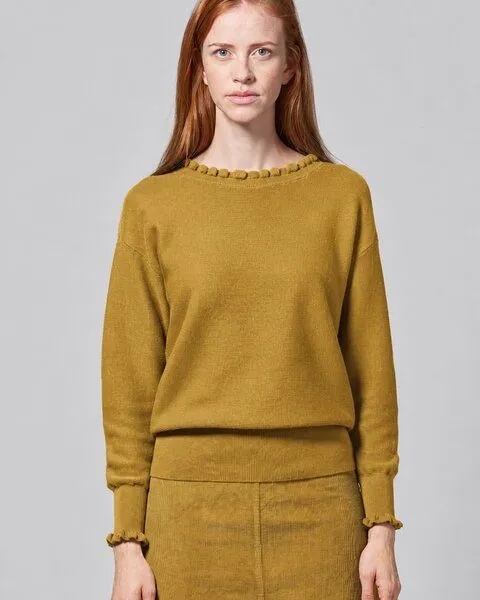 HempAge HempAge Edler Strickpullover Hanf/Biobaumwolle, Peanut(gelb), – Produktbild 2 von 3