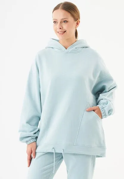 ORGANICATION ORGANICATION ESSENTIALS-HANDE- Soft Touch Oversize Hoodie aus Bio-Baumwolle, Mint blue, – Produktbild 3 von 4
