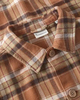 KnowledgeCotton Apparel KnowledgeCotton Apparel Herren vegan Overshirt Flannel Check Beige Kariert – Produktbild 1 von 1