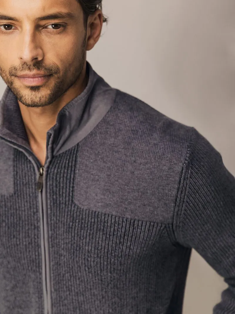 State of Art State Of Art Strickjacke Structure – Anthrazit mit Contrast - Größe XXL, Grau, – Produktbild 4 von 5