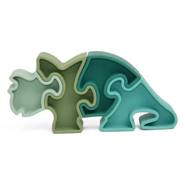 PETIKIDS PETIKIDS Montessori-Lernspielzeug – 3D-Puzzle Triceratops aus Silikon – Produktbild 1 von 2