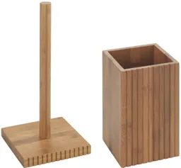 Wenko Wenko Küchenrollenhalter Modell Mera, (Set, 2-St), mit Utensilienhalter, Küchen-Set aus geräuchertem Bambus – Produktbild 1 von 1