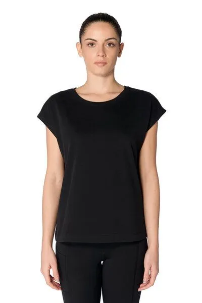 Leela Cotton Leela Cotton Damen Oversize T-shirt Bio-Baumwolle Kurzarmshirt 4416, Schwarz, – Produktbild 1 von 1
