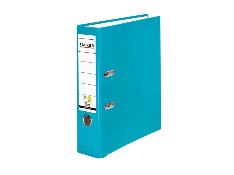 Falken 20 Falken Ordner "Vegan", mit Einsteckschild, 230 g/m², DIN A4, RB 80 mm, türkis – Produktbild 1 von 1