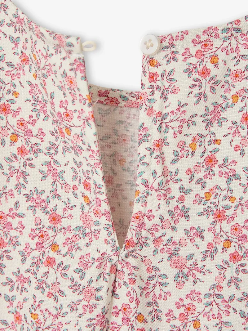 Vertbaudet Vertbaudet Kleid mit Volants Mädchen langärmlig, Vanille, – Produktbild 4 von 4