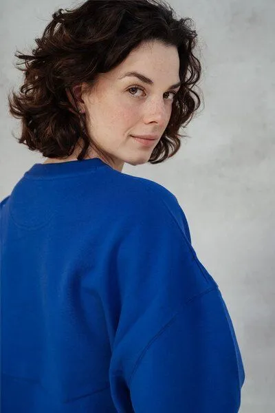 Kultgut Kultgut Goodness Sweater 100% Bio-Baumwolle - Ein schöner Allrounder im Boxistyle, Blau, – Produktbild 3 von 4