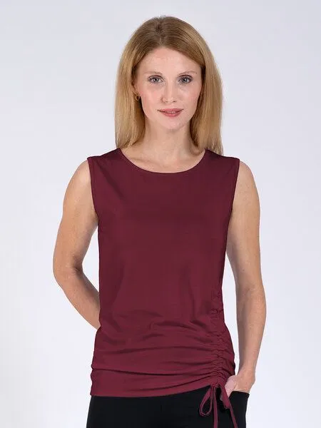 Magadi Magadi Yoga Shirt DIANA aus Naturmaterial, Rot (dark red), – Produktbild 1 von 4