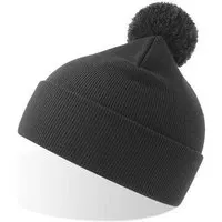 Atlantis Headwear Atlantis Headwear Atlantis Wind Beanie Mütze Bommelmütze einfarbig 8 Farben, Dunkelgrau, – Produktbild 1 von 1