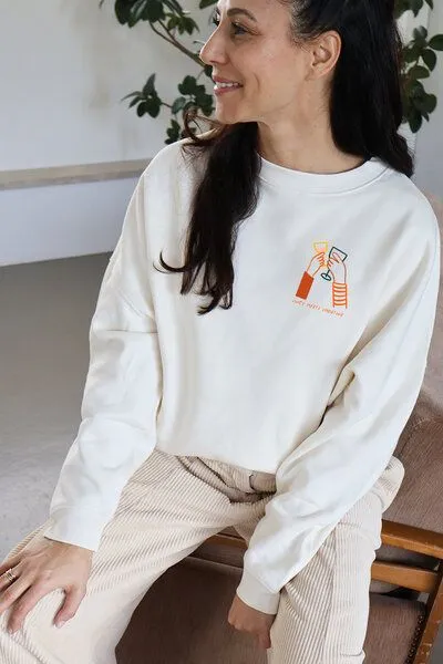 Kultgut Kultgut Artdesign - Biofair- Kuscheliger Sweatpullover /Juicy meet Smoothie, Natur, – Produktbild 1 von 4