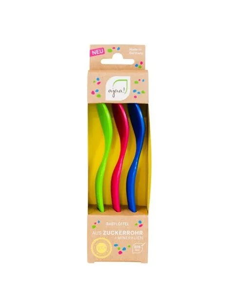ajaa ajaa! Babylöffel 3er-Set, Lime/blue/pink, – Produktbild 1 von 4