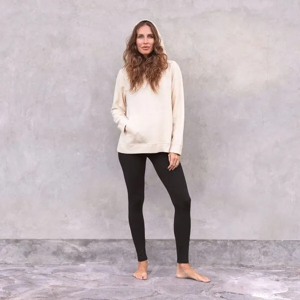 Jaya Jaya HEATHER - Hoodie in leichtem Oversized Schnitt mit Front-Tasche und großer Kapuze aus 100% Biobaumwolle, Grey, – Produktbild 2 von 2