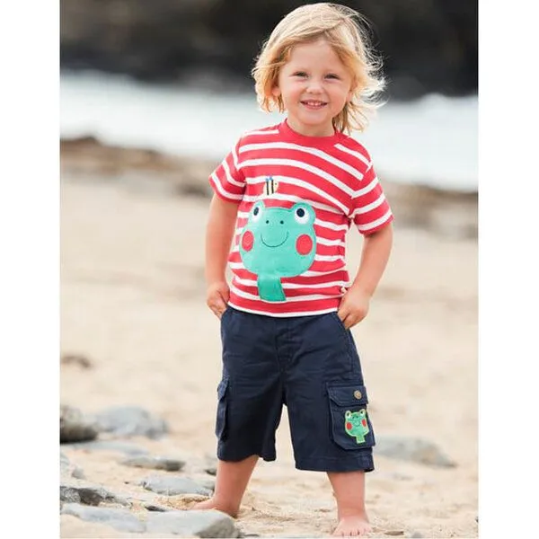 Frugi Frugi T-Shirt Frosch rot-weiß geringelt – Produktbild 2 von 2
