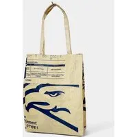 REFISHED fair fashion REFISHED fair fashion Tasche 'BUSINESS BAG' - upcycelte Zementsäcke, #cement beige-blau, – Produktbild 1 von 1