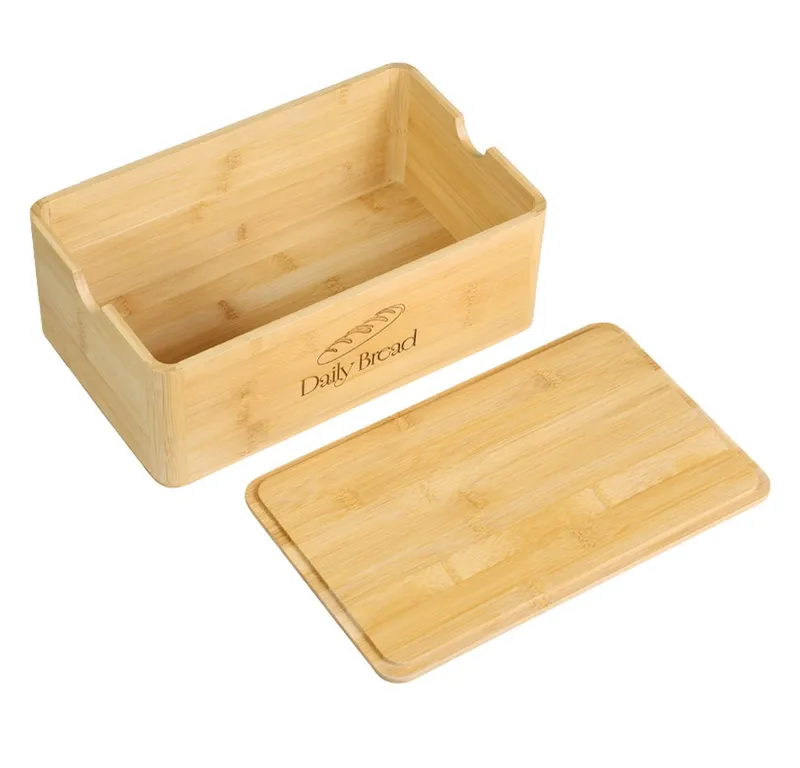 Kesper Kesper Brotkasten Brotbox, Bambus, FSC, Bambus, (1-tlg), mit Deckel, mit Einbrand, Beige, – Produktbild 5 von 5