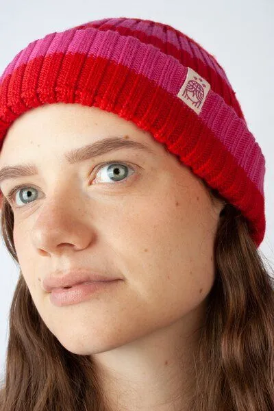 Kiwistories Kiwistories Strickmütze Slim Fit anliegend aus Merino-Wolle Unisex, Rosa, – Produktbild 4 von 4