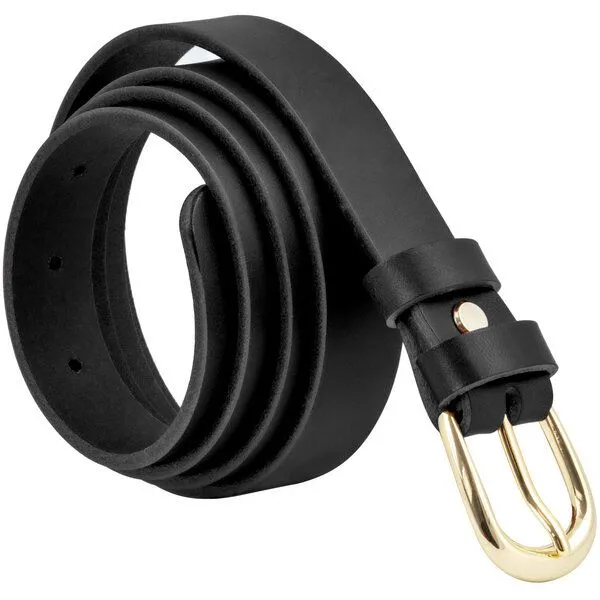Simaru Simaru MACEIO Ledergürtel aus pflanzlich gegerbtem Naturleder (2,5 cm)-EU, Schwarz, – Produktbild 1 von 4