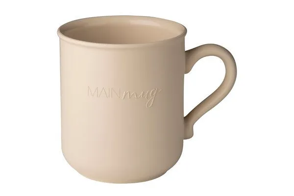 reMAIN reMAIN MAINmug - 4 St. stabile u. bruchfeste Mehrwegtassen mit Griff aus Recyclingkunststoff - nachhaltige Tassen für Heiß/Kaltgetränke - Kinderbecher - Camping - etc., Elfenbeinweiß, – Produktbild 1 von 4