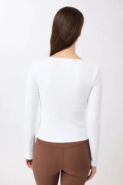 mandala mandala Side Button Longsleeve, Weiss, – Produktbild 2 von 2