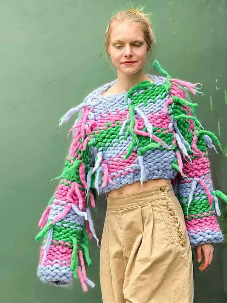 PANAPUFA PANAPUFA 100% MERINO Strickjacke aus Merinowolle LAS VEGAS, Mehrfarbig, – Produktbild 7 von 8