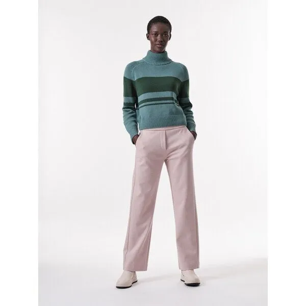 LANIUS LANIUS Colourblock-Pullover aus Bio-Baumwolle, Ice blue/dark green, – Produktbild 3 von 4