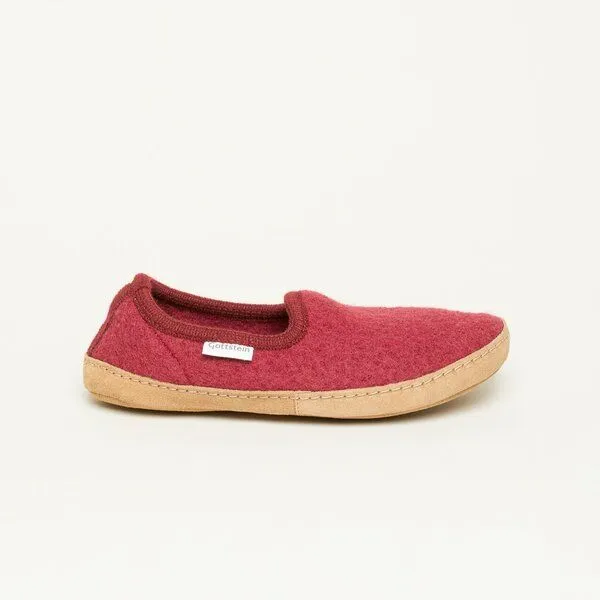 Gottstein Gottstein Woll-Hausschuh Cheyenne aus 100% Schurwolle | Hüttenschuh für Damen & Herren, Bordeauxrot, – Produktbild 4 von 4