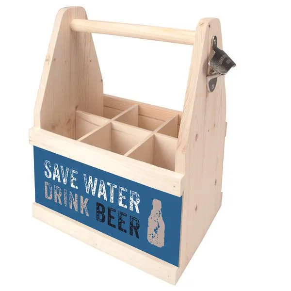 Contento Contento Beer Caddy Flaschenträger mit Flaschenöffner für 6 Flaschen – Produktbild 1 von 7
