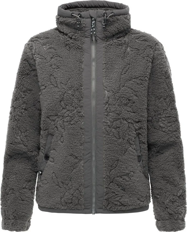 ragwear ragwear Plüschjacke Nordicka II Sportliche Teddy-Fleecejacke mit verstellbarem Kragen, Grau, – Produktbild 2 von 5