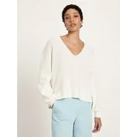 LANIUS LANIUS Pullover mit V-Ausschnitt, Off white, – Produktbild 2 von 5