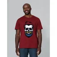 watapparel watapparel T-Shirt Unisex Hipster Skull, Burgundy, – Produktbild 1 von 1