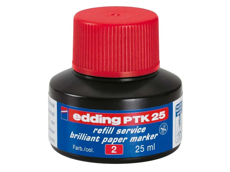 Edding Edding Nachfülltinte "PTK 25" für Pigmentmarker, 25 ml, Rot, – Produktbild 1 von 1