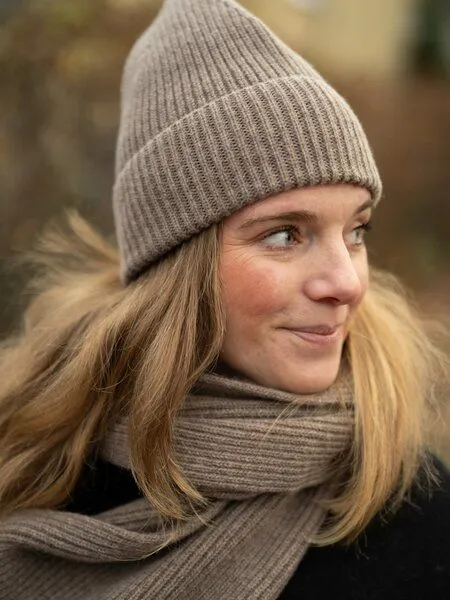 FUXBAU FUXBAU Merino Schal extra lang, Braunmeliert, – Produktbild 1 von 4