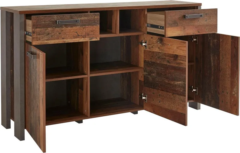 FORTE Sideboard Clif, Breite 156 cm, Grau, – Produktbild 4 von 5