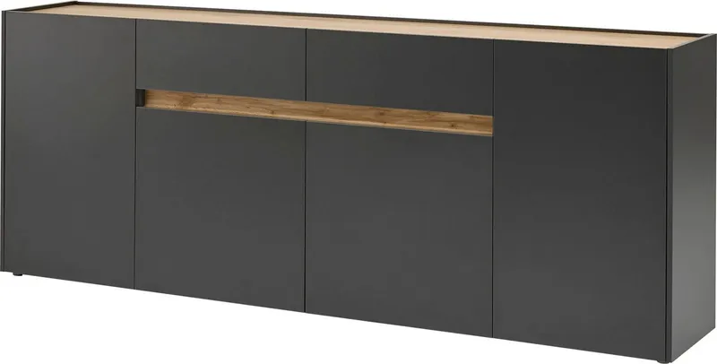 Home affaire Sideboard City/Giron, moderner Schrank, Kommode, Stauraumschrank, zeitlos, modern, ausreichend Stauraum, vielseitig einsetzbar, Grau, – Produktbild 2 von 5
