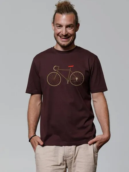 watapparel watapparel T-Shirt Unisex Fahrrad, Red brown, – Produktbild 2 von 3