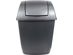 Abfalleimer mit Schwingdeckel, silber, 12 l – Produktbild 1 von 1