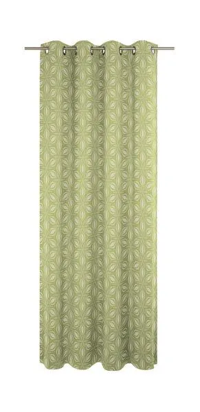 Nature by Adam Nature by Adam Vorhang aus 100% Bio-Baumwolle - Made in Germany - Retro Floret, Hellgrün, – Produktbild 3 von 7