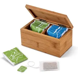 hi!dea™ hi!dea™ BURDOCK. Teebox aus Bambus mit 2 Fächern und einem Magnetverschluss – Produktbild 1 von 1