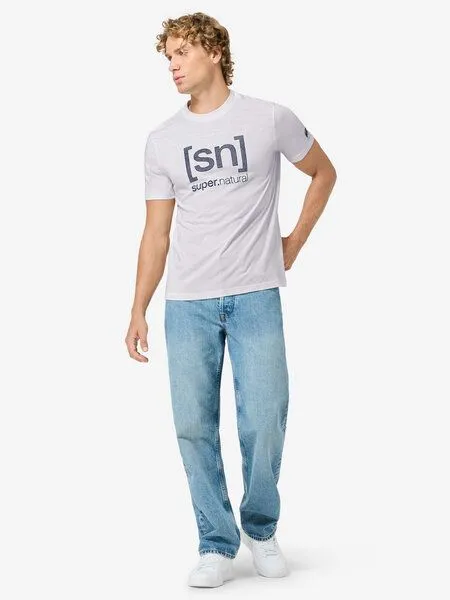 Super.Natural Super.Natural Denim Logo Bio C Tee für Herren, Merino, Blue, – Produktbild 3 von 4