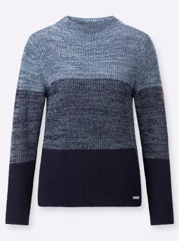 Witt Stehkragenpullover bleu-marine-geringelt – Produktbild 1 von 1