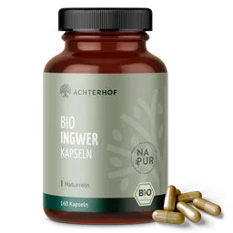 vom Achterhof Bio Ingwer Kapseln (160 Kapseln) – Produktbild 1 von 1
