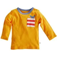 HANS NATUR Kinder Langarmshirt Bio-Baumwolle orange mit Tasche Gr.86/92 – Produktbild 1 von 1