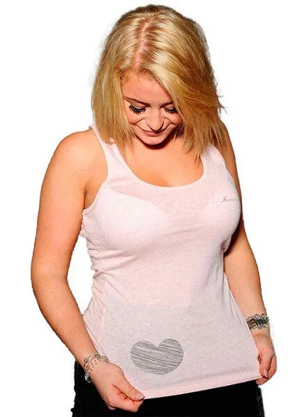 Human Family Human Family Körperbetontes Racerback Tanktop "Attention Little Heart", Rosa meliert, – Produktbild 3 von 4