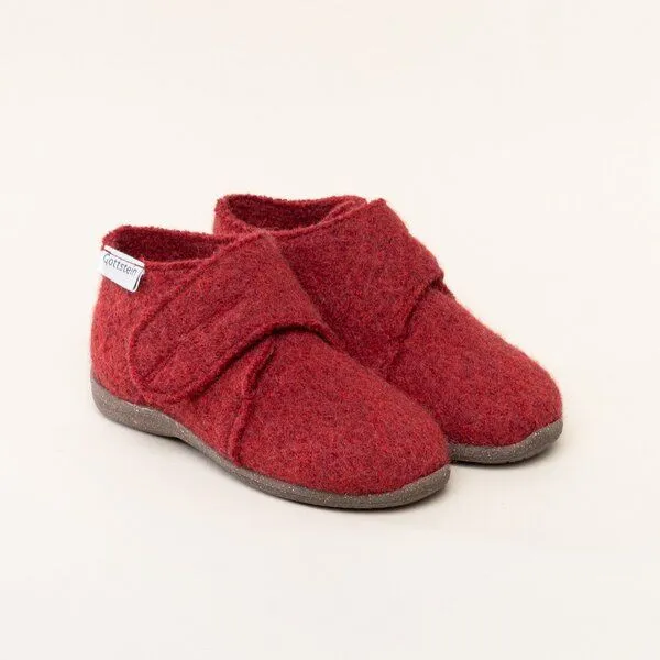Gottstein Gottstein Kinder-Hausschuh Alpine Racer RU für Jungen & Mädchen aus 100% Schurwolle, Rot, – Produktbild 2 von 6
