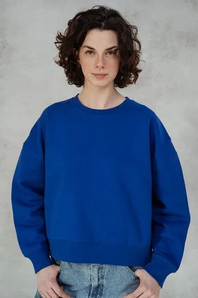 Kultgut Kultgut Goodness Sweater 100% Bio-Baumwolle - Ein schöner Allrounder im Boxistyle, Blau, – Produktbild 4 von 4